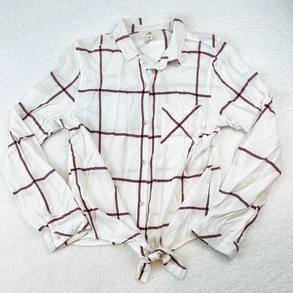 THREAD & SUPPLY • White Plaid Long Sleeve Button-Down Shirt - Picture 7 of 16